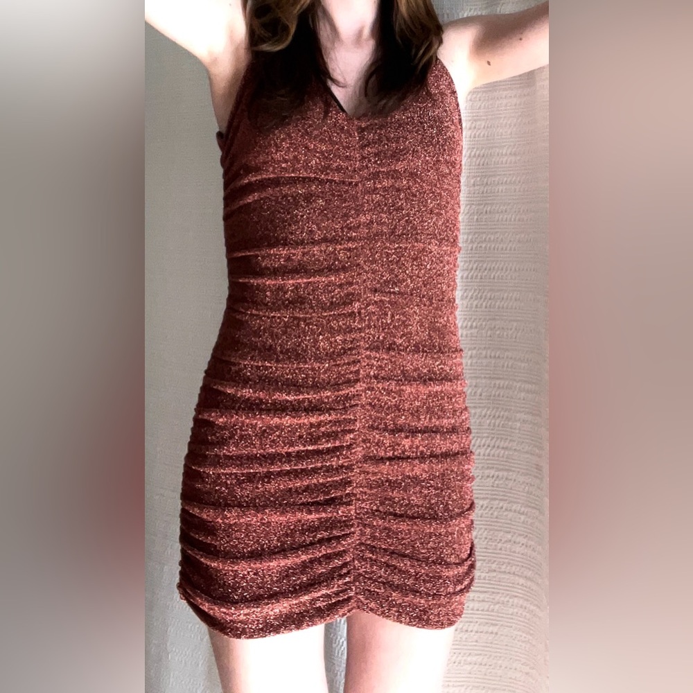 LA Luxe Ruched Mini Dress (Small)